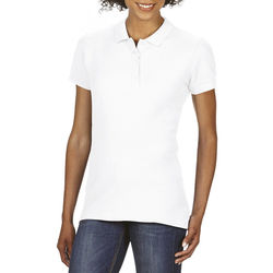 POLO FEMME  BLANC MANCHES COURTES