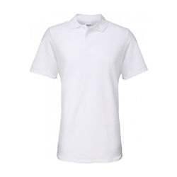 POLO HOMME  BLANC MANCHES COURTES