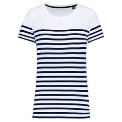 T-shirt femme Marinière bio K3034 WHITE/NAVY STRIPES T-shirt femme Marinière bio K3034 WHITE/NAVY STRIPES