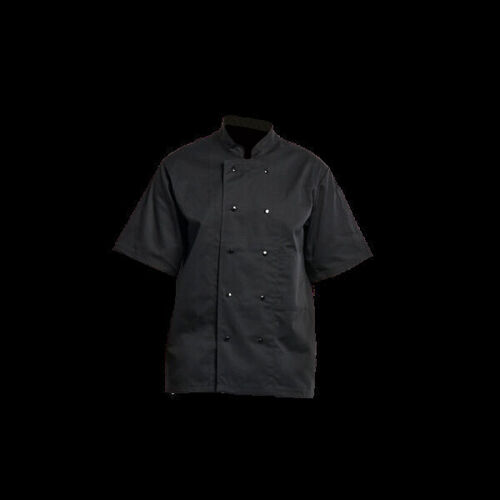 VESTE CUISINE MC P/C NOIR PRESSIONS