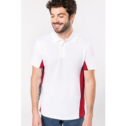 Polo piqu&eacute; manches courtes bicolore homme