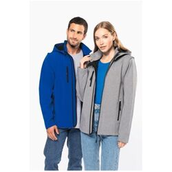 Veste Softshell 3 couches &agrave; capuche avec manches amovibles unisexe