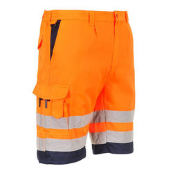Short en poly-coton l&eacute;ger haute visibilit&eacute;