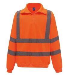 Sweat-shirt 1/4 zip haute visibilit&eacute;