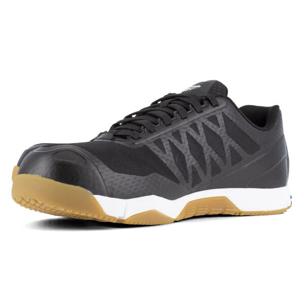 BLACK AND GUM ATHLETIC SAFETY SHOE